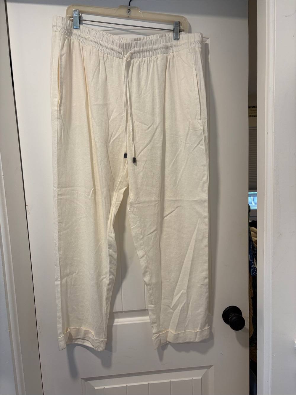 Cable & gauge studio white linen blend pants XL